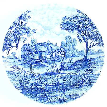 Shakespeare Country Blue 12" Chop Plate (Round Platter)