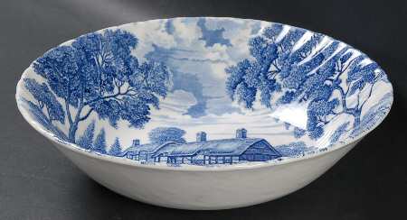 Shakespeare Country Blue 9" Round Vegetable Bowl