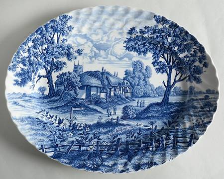 Shakespeare Country Blue 14" Oval Serving Platter