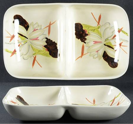 Lotus Bronze 11" Oval Divided Vegetable Bowl