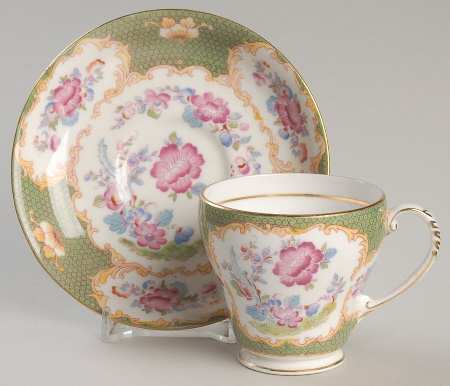 Canton Footed Demitasse Cup & Saucer Set