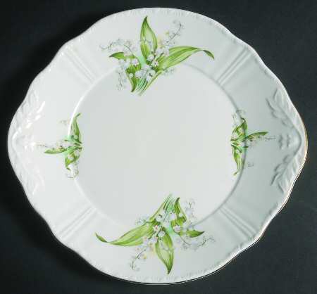 Lily of The Valley Handled Cake Plate