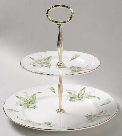 Lily of The Valley 2 Tiered Serving Tray (Dinner&Bread/Butter Plate)