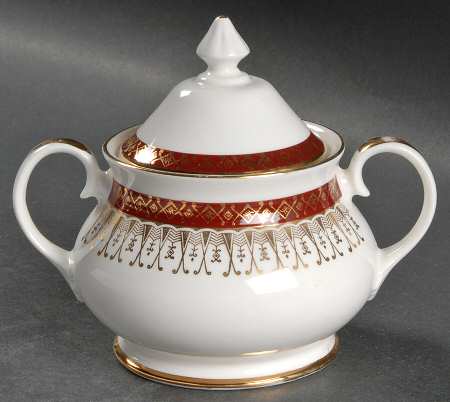 Majestic Maroon Sugar Bowl & Lid