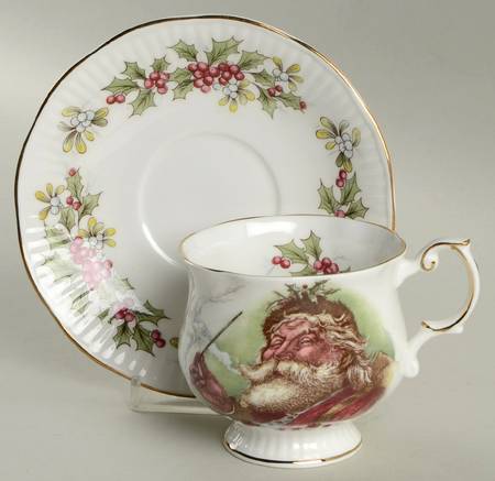 Old St. Nicholas (Scalloped, Ribbed) Footed Cup & Saucer Set