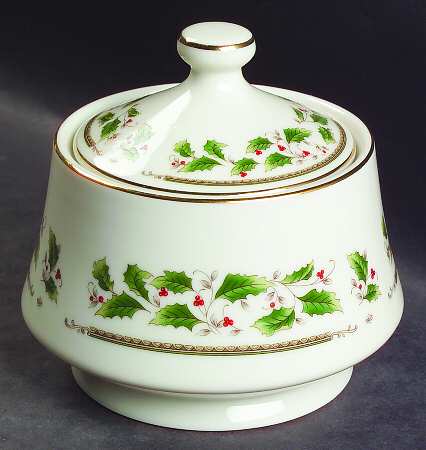 Holly Holiday Sugar Bowl & Lid