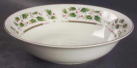 Holly Holiday 9" Round Vegetable Bowl