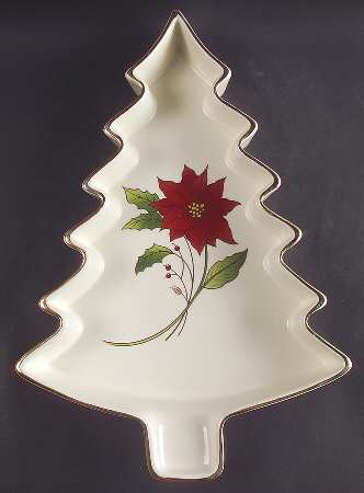 Holly Holiday Large Tree Shaped Dish