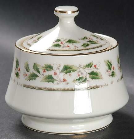 Holly Holiday Sugar Bowl & Lid