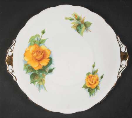 Wheatcroft Roses (England) Handled Cake Plate