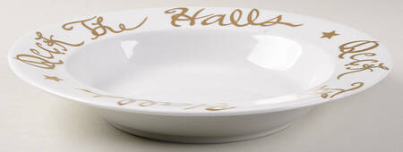 Deck the Halls (No Fruit) Rim Soup Bowl by Rosanna