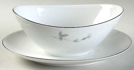 Singing Rose Gravy Boat with Attached Underplate