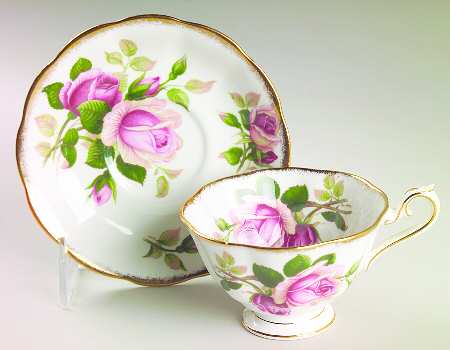 Anniversary Rose Footed Cup & Saucer Set