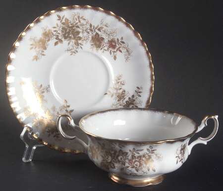Antoinette Footed Cream Soup Bowl & Saucer Set