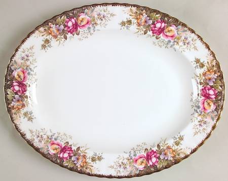 Autumn Roses 13" Oval Serving Platter