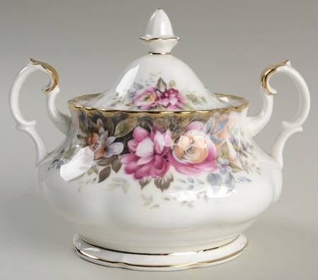 Autumn Roses Sugar Bowl & Lid