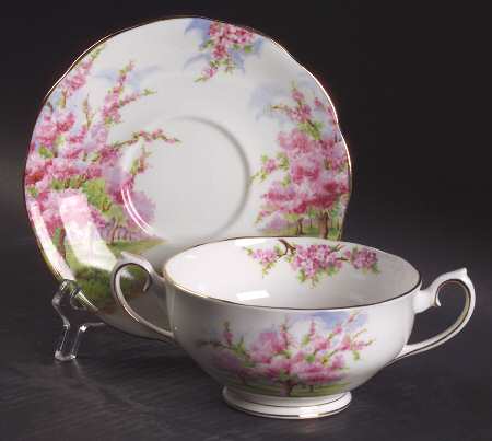 Blossom Time Footed Cream Soup Bowl & Saucer Set