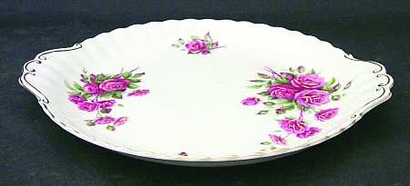 Centennial Rose Handled Cake Plate