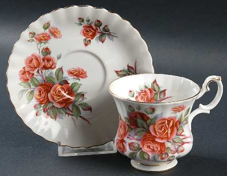Centennial Rose Footed Demitasse Cup & Saucer Set