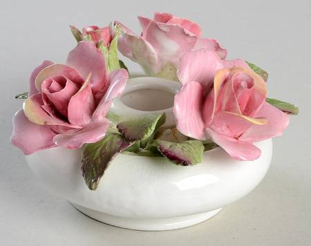 Centennial Rose Single Light Candlestick