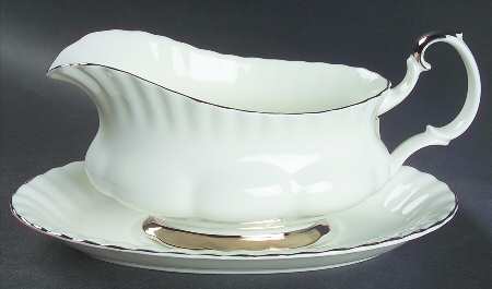 Chantilly Platinum Gravy Boat & Underplate by Royal Albert
