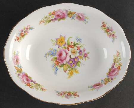Chatsworth Pink 9" Oval Vegetable Bowl