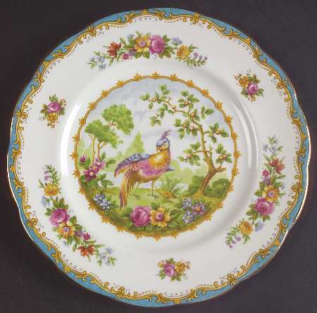 Chelsea Bird Blue Dessert/Pie Plate