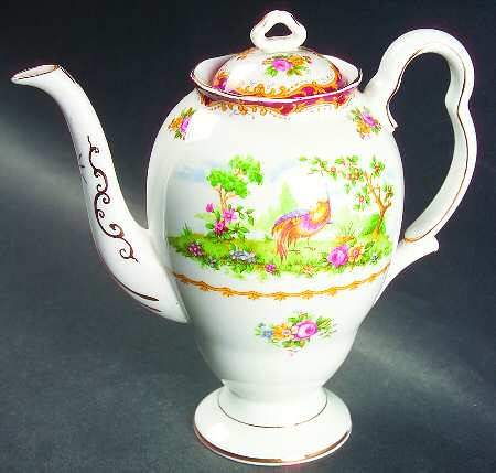 Chelsea Bird Maroon Mini Coffee Pot & Lid