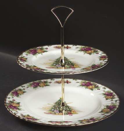 Christmas Magic 2 Tiered Serving Tray (Dinner & Salad Plate)