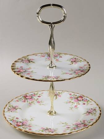 Cottage Garden 2-Tiered Serving Tray (Salad & Bread/Butter Plate)