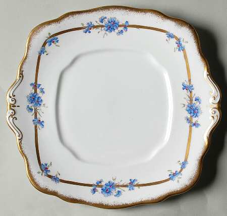 Cornflower Square Handled Cake Plate