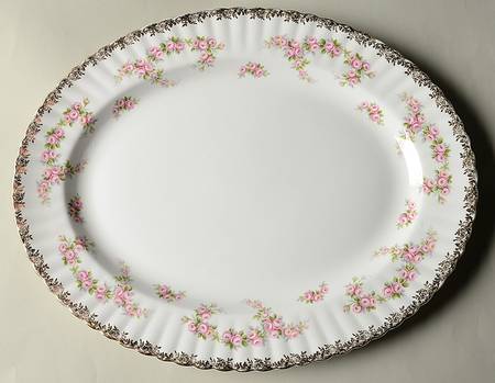 Dimity Rose 15" Oval Serving Platter