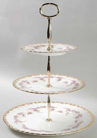 Dimity Rose 3-Tiered Serving Tray (DP, SP, BB)