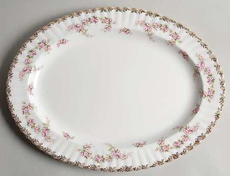 Dimity Rose 16" Oval Serving Platter