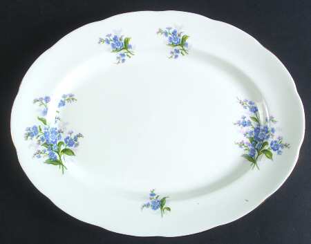 Forget Me Not 13" Oval Serving Platter