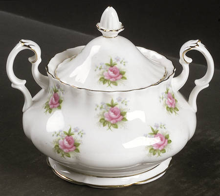 Forget Me Not Rose Sugar Bowl & Lid