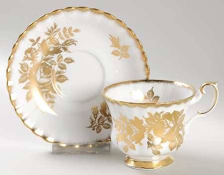 Golden Rose Footed Cup & Saucer Set