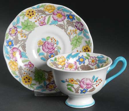 Jacobean Footed Cup & Saucer Set