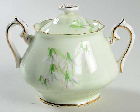 Laurentian Snowdrop Pale Green Sugar Bowl & Lid