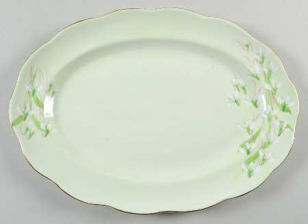 Laurentian Snowdrop Pale Green 13" Oval Serving Platter