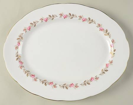 Minuet (Pink & Gold) 13" Oval Serving Platter