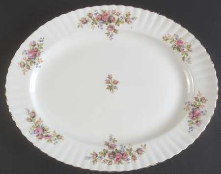 Moss Rose (Montrose Shape) 15" Oval Serving Platter by Royal Albert