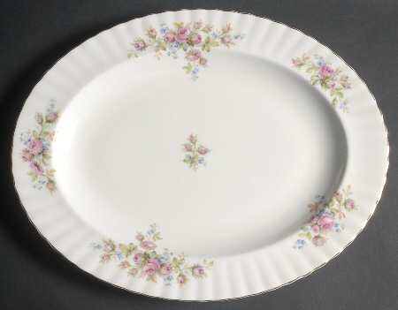 Moss Rose (Montrose Shape) 13" Oval Serving Platter by Royal Albert
