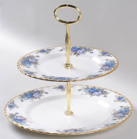 Moonlight Rose 6 5/8"-10"  2 Tiered Serving Tray (Dp, Sp) HC