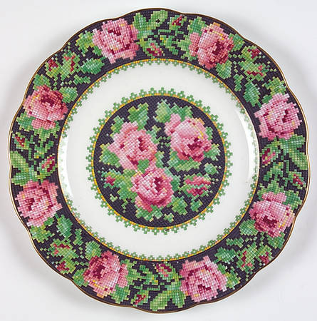 Needle Point Salad Plate