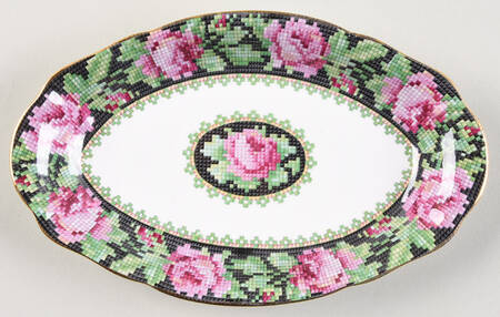 Needle Point Tray for Mini Creamer & Open Sugar