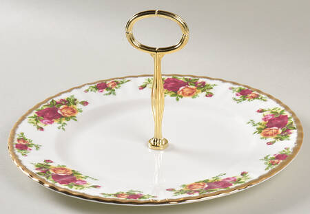 Old Country Roses Round Serving Plate with Center Handle (Dp) Hc