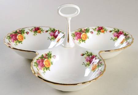 Old Country Roses Triple Cavity Server with Center Handle