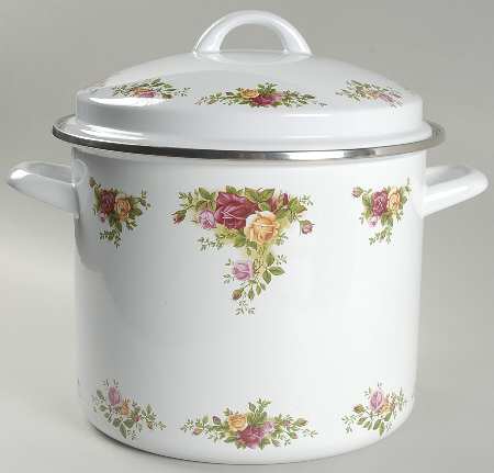 Old Country Roses 8 Quart Metal Stockpot & Metal Lid