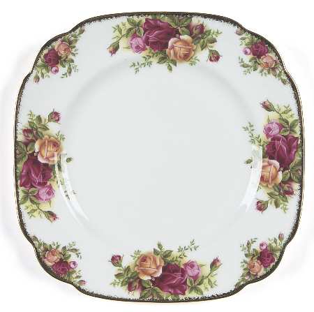 Old Country Roses Square Salad Plate